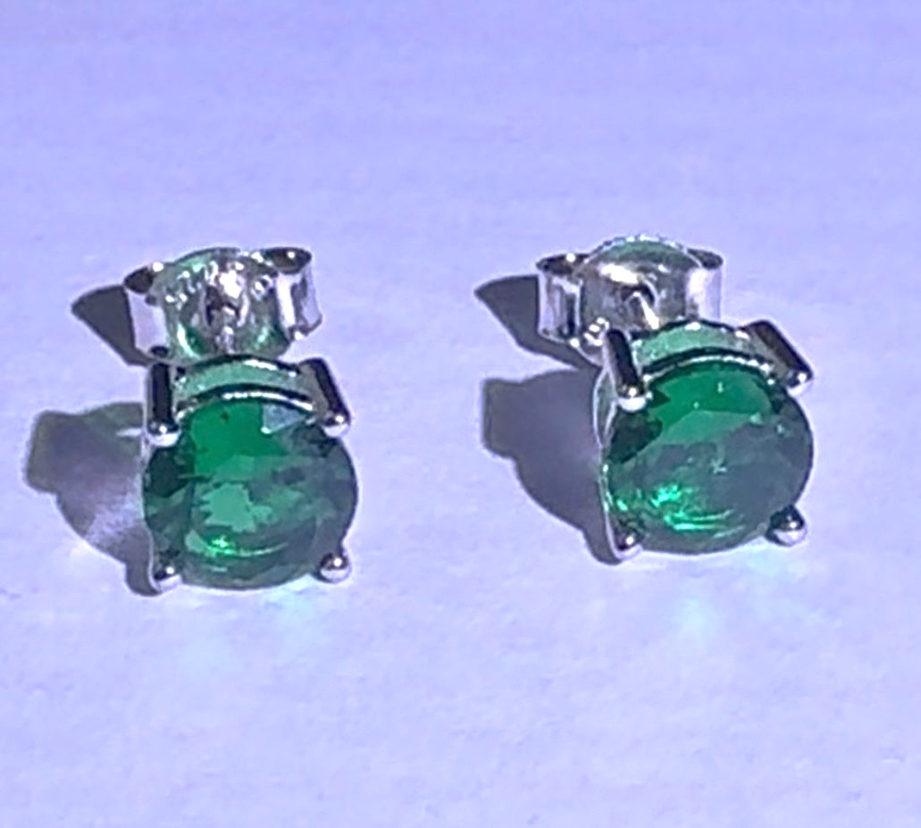 Green Nano Emeralds Earrings