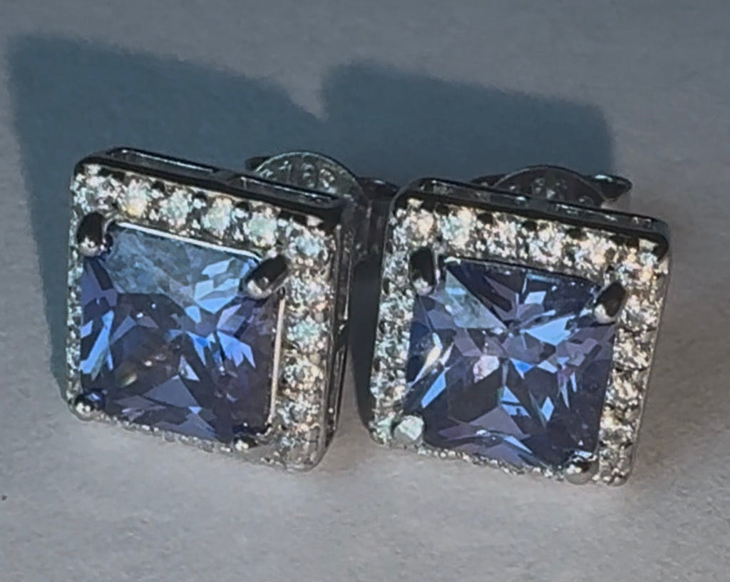 Beautiful Blue Moissanite Earrings