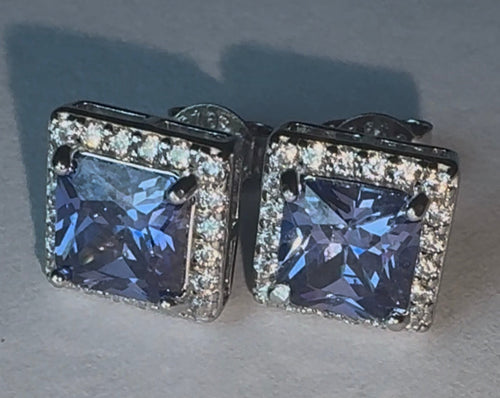 Beautiful Blue Moissanite Earrings
