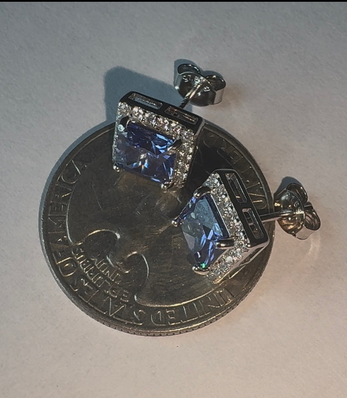 Beautiful Blue Moissanite Earrings